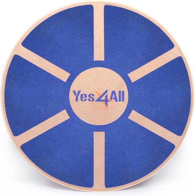 Yes4All Versatile Wooden Wobble Balance Board, Balance Trainer for Mobility Training, Standing
