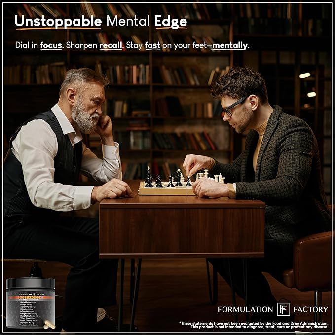 Boss Mode 10-in-1 Nootropic Cognitive Enhancement Supplement, Focus & Memory Booster, Featuring