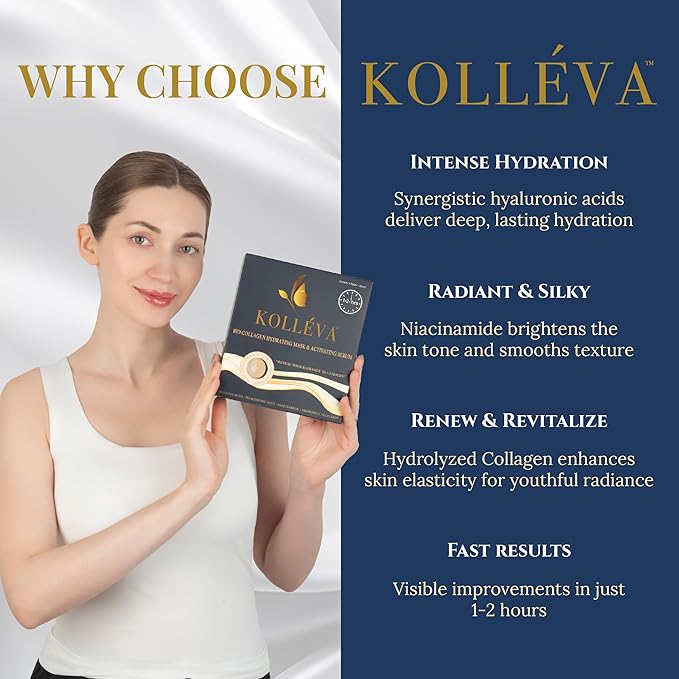 Kolléva Collagen Hydrogel Masks ?“Instant 2-Hour Glow | 4 Clinical Level Masks | U.S. Skincare