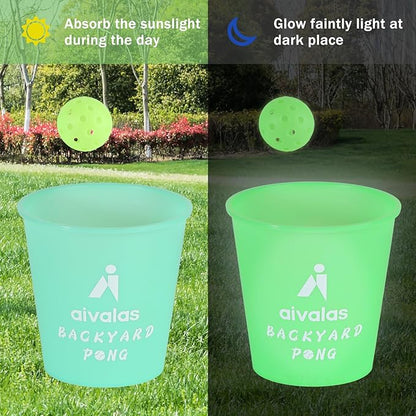 Yard Pong Outdoor Games Glow Set in Dark for Adults,Family and Kids,Giant Yard Pong for