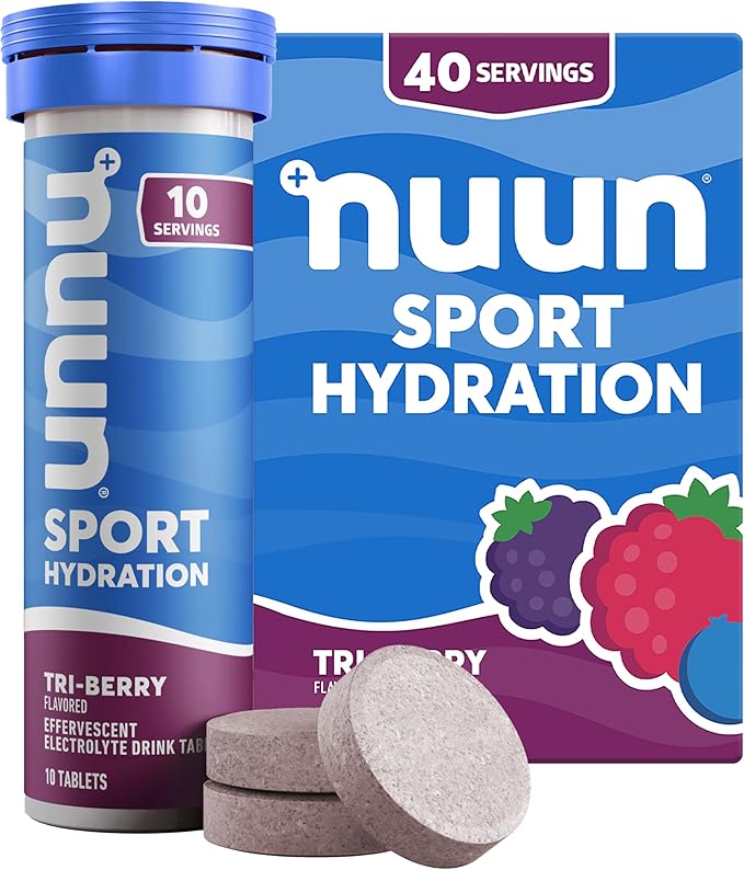 Nuun Sport Electrolyte Tablets with Magnesium, Calcium, Potassium, Chloride & Sodium, Gluten Free &