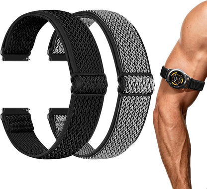 2 Pack Elastic Ankle/Arm Watch Bands Compatible with Garmin Venu 3/Venu 2/Vivoactive 4, Garmin