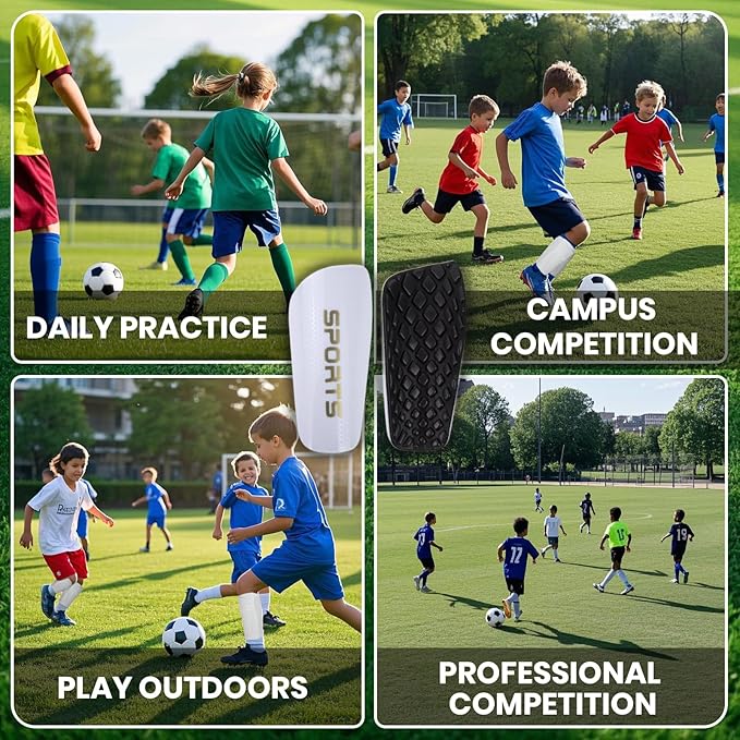 Shin Guards Soccer Kids 2025 Version High-Density Foam Soccer Shin Guard with Sleeves Shin