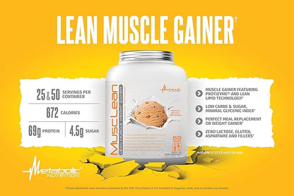 Metabolic Nutrition - Musclean - Milkshake, Whey High Protein Meal Replacement, Maintenance