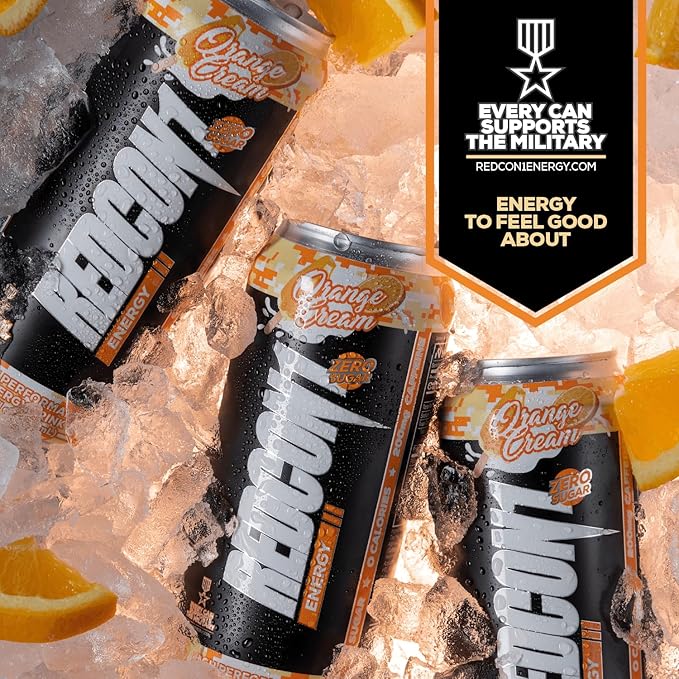 REDCON1 Energy High Performance Drink, Orange Cream - Zero Sugar Energy Drink with Alpha GPC
