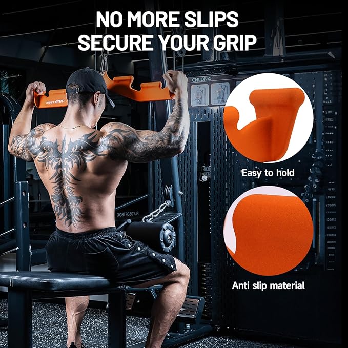 LAT Pull Down Bar with 6 Ergonomic Handles, Neutral Grip LAT Pulldown Attachments for Whole Back