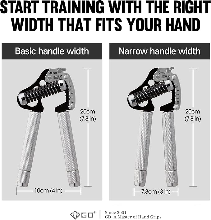 GD IRON GRIP Grip Strength Trainer Adjustable Hand Gripper Strengthener Hand Grip Exerciser Wrist