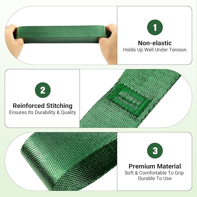 Stretch Strap With Loops For Physical Therapy, Yoga Straps For Stretching With Loops, Non-elastic