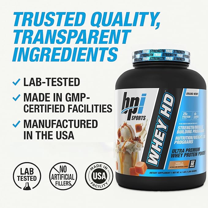 BPI Sports Whey HD Ultra Premium Protein Powder Isolate | Workout Whey Protein Powder For Men &
