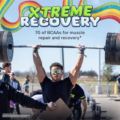 Original BCAA Powder Airheads Rainbow Berry Flavor, 7g BCAA and 2.5g L-Glutamine, Sugar Free Post
