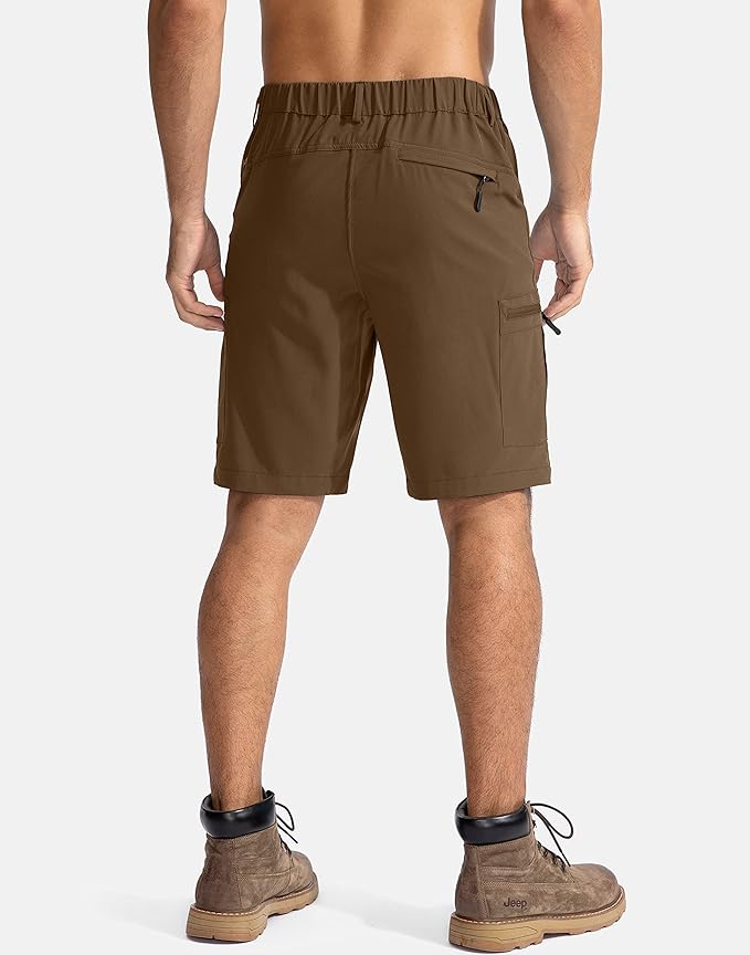 Pudolla Men's Hiking Cargo Shorts 9" Lightweight Outdoor Work Shorts for Men Travel Golf Camping