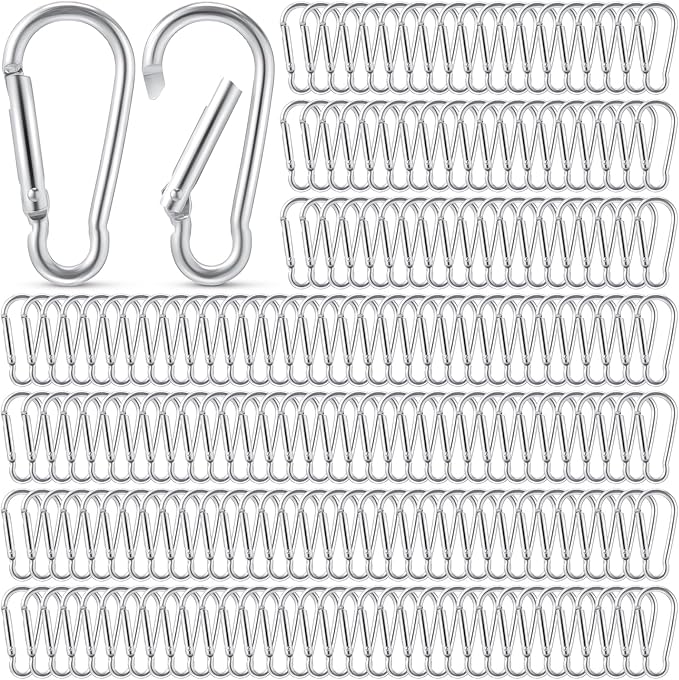 300 Pcs 2" Carabiner Bulk Spring Snap Hooks Bulk Aluminum Alloy Clip Keychain for Hanging Camping