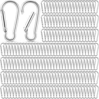 300 Pcs 2" Carabiner Bulk Spring Snap Hooks Bulk Aluminum Alloy Clip Keychain for Hanging Camping