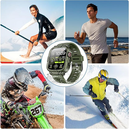 Dsytom Waterproof Case with Band Compatible for Apple Watch Band 46mm 45mm 44mm 42mm(S11/10) 41mm