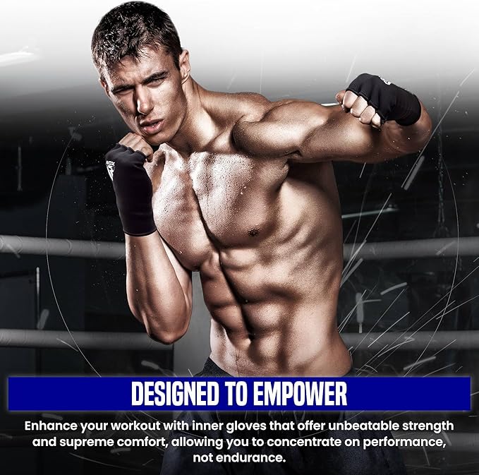 RDX Boxing Hand Wraps Inner Gloves Men Women, Half Finger Elasticated Bandages, Under Mitts Fist