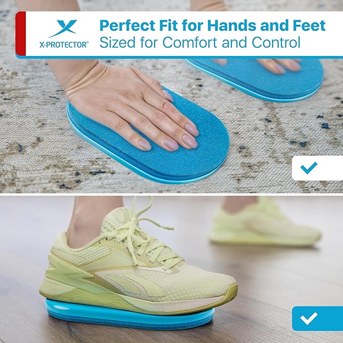 X-Protector Sliders for Working Out - 2 PCS - Double-Sided Exercise Sliders for Hard & Carpeted
