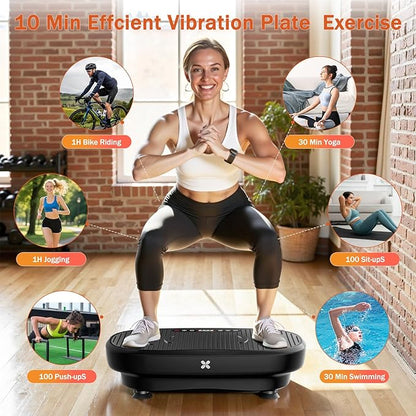 Vibration Plate Exercise Machine, Vibration Plate Platform with Bluetooth & Resistance Bands