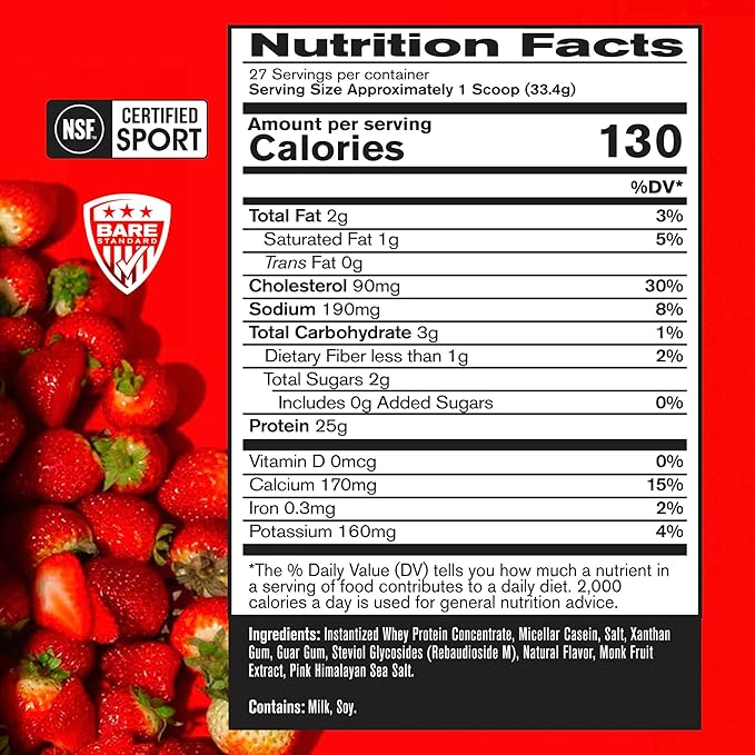 BARE PERFORMANCE NUTRITION, BPN Whey Protein Powder, Whey Protein Concentrate, Native Micellar