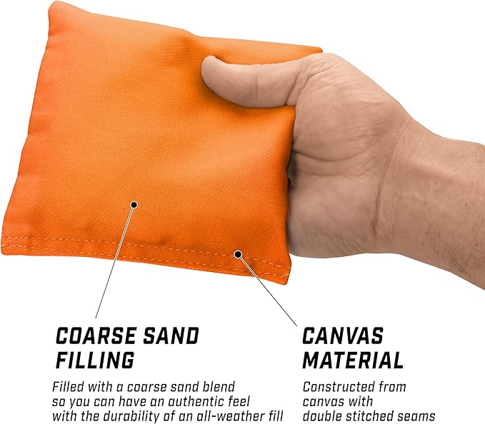 GoSports Classic Cornhole Bean Bags Set of 4-16 Colors Available - Regulation All Weather, Mix and