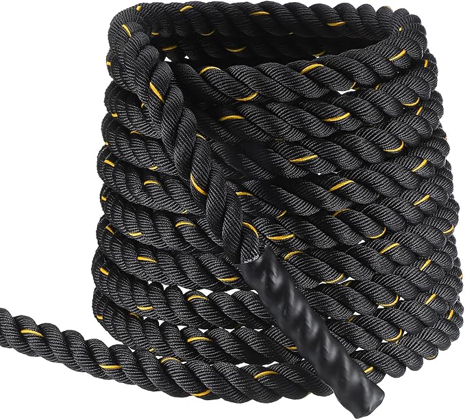MECCANIXITY Battle Rope 40ft x 1.5 Inch Polyester Workout Rope Heavy Fitness Exercise Rope for