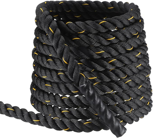 MECCANIXITY Battle Rope 40ft x 1.5 Inch Polyester Workout Rope Heavy Fitness Exercise Rope for