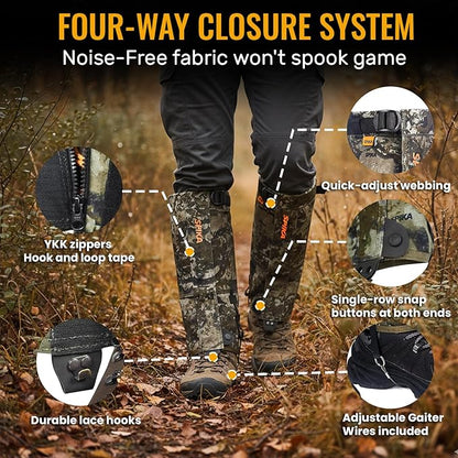 SPIKA Strike Snake Gaiters, Waterproof Snake Chaps for Hunting, Adjustable and Snake Resistent Leg