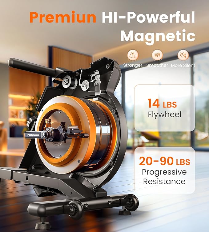 YOSUDA Magnetic/Water Rowing Machine for Home - Rower Machine Use with Bluetooth, App Supported