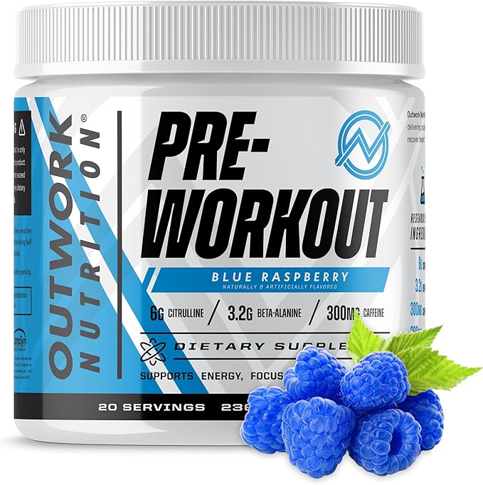 Outwork Nutrition Pre Workout Powder for Men & Women - Pre-Workout Supplements Without Creatine
