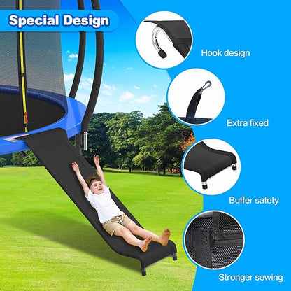 Trampoline Ladder Slide Kit, Trampoline Universal 3 Steps Ladder & Buffer Slide, Universal