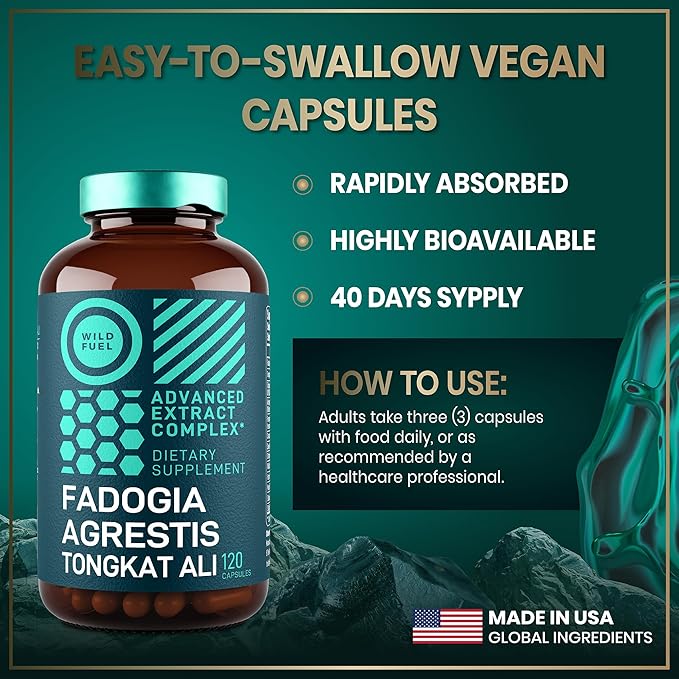 Fadogia Agrestis and Tongkat Ali Supplement - 600mg Fadogia Agrestis for Men, 500mg Longjack
