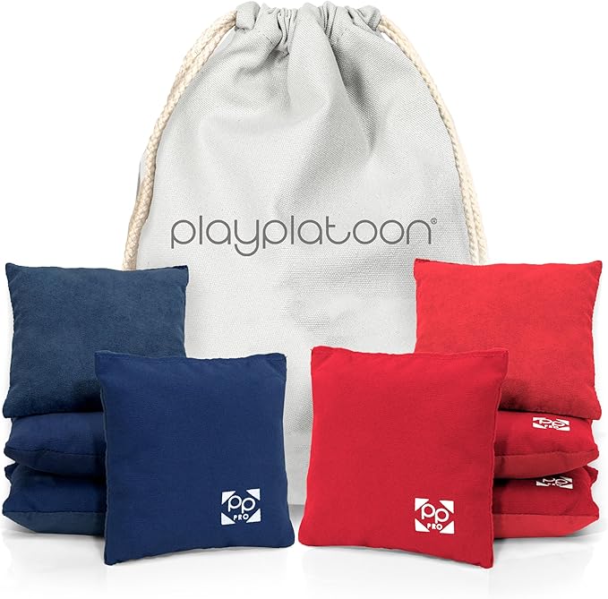 Professional Cornhole Bags - Set of 8 Regulation All Weather Double Sided - Sticky Side/Slick Side