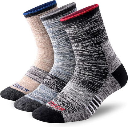 FEIDEER Men's Walking Hiking Socks, Wicking Cushion Quarter Crew Socks for Mens Outdoor Sports