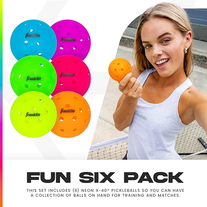 Franklin Sports X-40 Outdoor Pickleballs - Official Ball of USA Pickleball, APP Tour + US Open