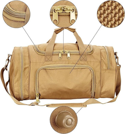 Tactical Travel Duffle Bag with Shoes Compartment Weekender Bags Carry On Overnight Bag For Men and