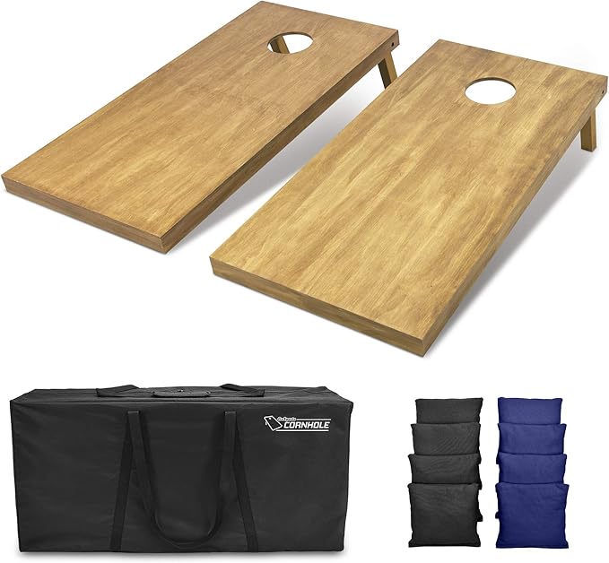 GoSports 4 ft x 2 ft Regulation Size Wooden Cornhole Boards Set - Includes Carrying Case - Full