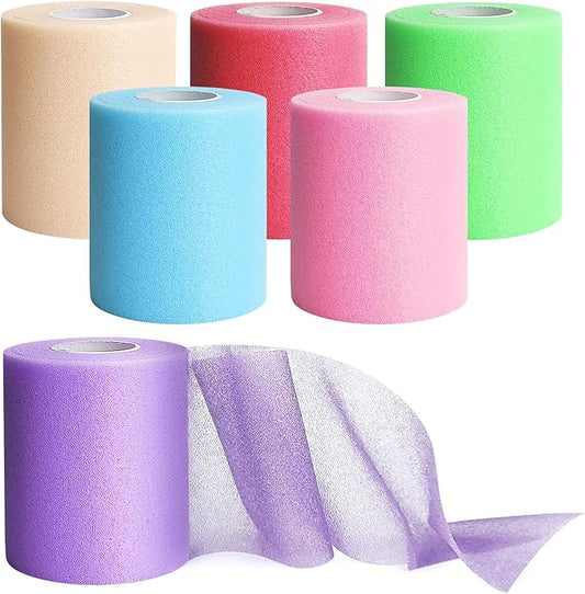 Prewrap Athletic Tape,6 Roll Pre wrap Headbands for Hair Soccer,Foam Underwrap Sports Wrap for