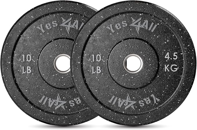 Yes4All 2" Bumper Plate, 10-190 LB Olympic Rubber Weight Plate with Steel Hub for WeightLifting