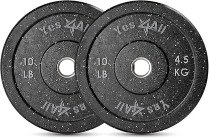 Yes4All 2" Bumper Plate, 10-190 LB Olympic Rubber Weight Plate with Steel Hub for WeightLifting
