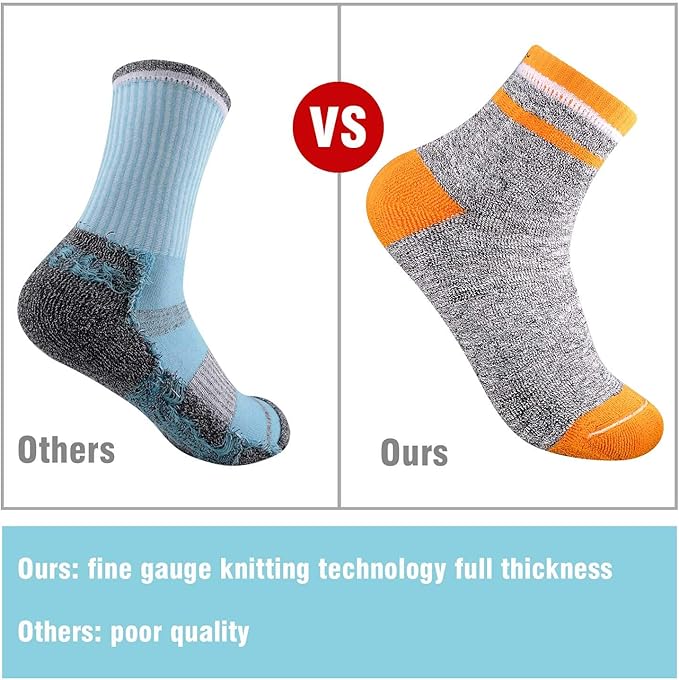 FEIDEER Hiking Walking Socks For Women, Multi-pack Outdoor Recreation Socks Moisture Wicking Crew