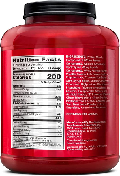 BSN SYNTHA-6 Whey Protein Powder with Micellar Casein, Milk Isolate, Strawberry Milkshake, 48