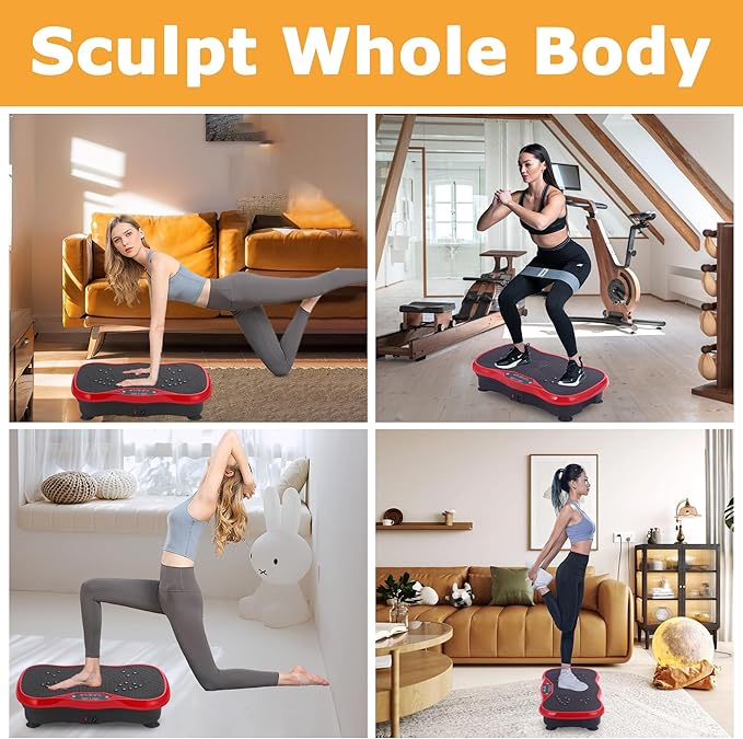 Vibration Plate Exercise Machine, Vibrating Plate Fitness Platform with Remote Control ??Portable