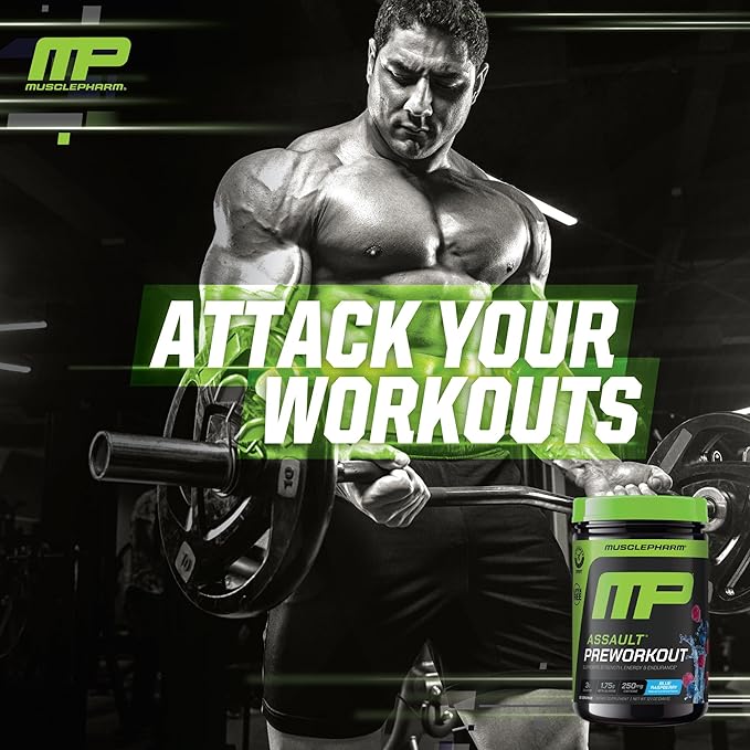 Muscle Pharm Assault Energy & Strength Pre Workout Powder for Men & Women with Beta Alanine