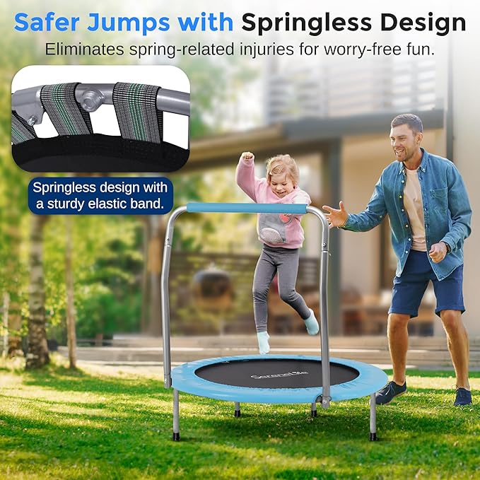 SereneLife 36/40" Foldable Mini Trampoline - Compact Fitness Trampoline for Kids Adults, Exercise