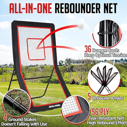 Lacrosse Rebounder, 4x7FT/4x6FT Lacrosse Rebound for Backyard with 5 Rebound Angles, Target Strip