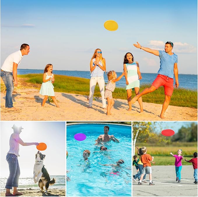 Kids Flying Disc 7 Inch Silicone Flying Disks Bulk for Children Dog Outdoor Backyard Lawn School