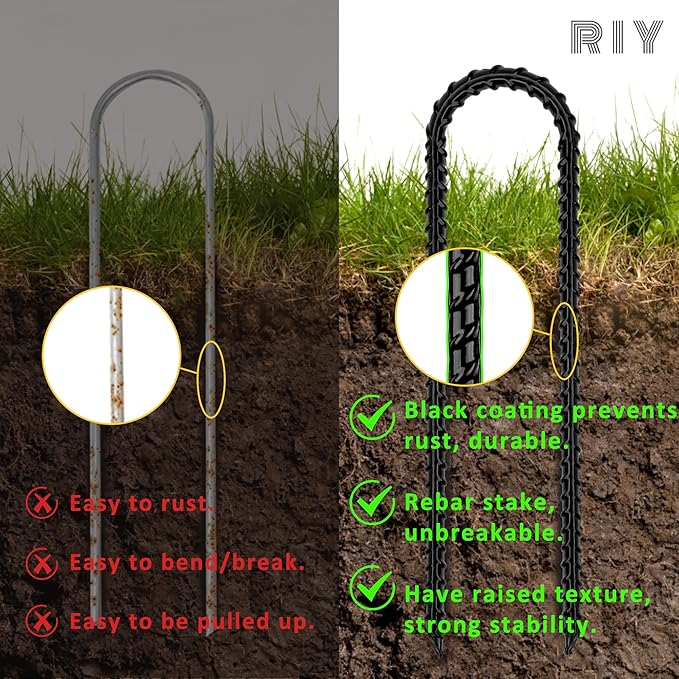 RIY Trampoline Stakes Anchors High Wind 12'' Ground Anchor Heavy Duty Tent Stakes Swing Set Anchors