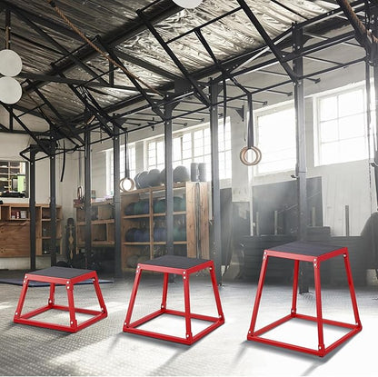 VEVOR Plyometric Jump Box, 18 Inch Plyo Box, Steel Plyometric Platform and Jumping Agility Box