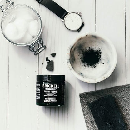 Brickell Men's Purifying Charcoal Face Mask Skin Care Product, Natural and Organic Activated