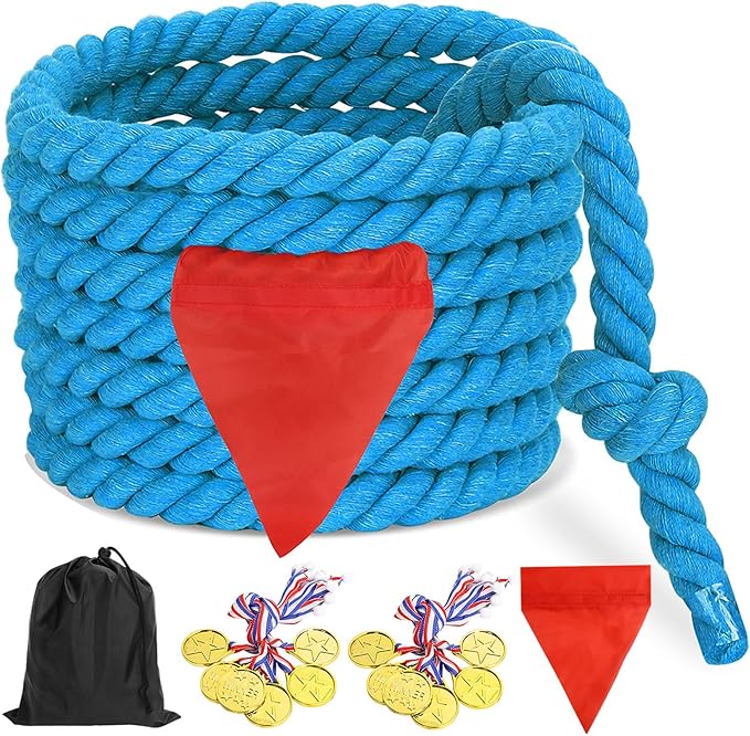 Tug of War Rope Games 40ft for Kids Adult, Field Day Family Reunion Outdoor Outside Yard Backyard