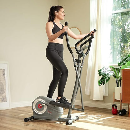 Sunny Health & Fitness Smart 2-in-1 Upright Elliptical Full-Body Exerciser, Home Cross-Training